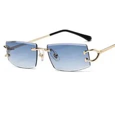 Óculos De Sol Quadrados Sem Aro Novo Na Moda Feminina Gradiente Casual Gafas Protetor Solar