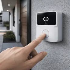 Campainha Inteligente Sem Fio Com Câmera HD Wi-Fi Recarregavel Segurança Visão Noturna Grvação Em Tempo Real