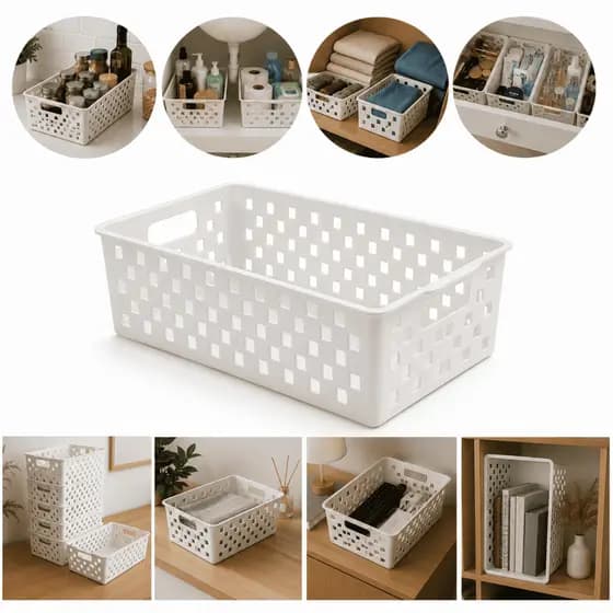 Cesto Organizador Branco Para Comodas De Quarto Ou Sala Paramount Material Premium Ultra Resistente