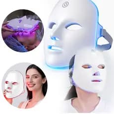 Mascara Facial Led 7 Cores Profissional Clareia Pele Controla Acne Reduz Poros para Tratamento Facial em Casa Skincare