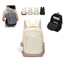 Mochila Escolar Feminina Nylon Casual, Mochila Impermeável Resistente c/ Chaveiro Estudantes