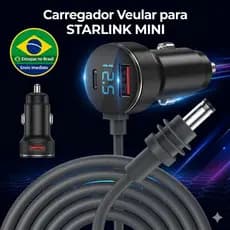 Carregador Veicular Automotivo Universal Com Cabo Visor LED