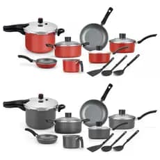 Conjunto Jogo De Panelas Alegrete Enjoy Com Panela De Pressão 10pçs Cor Cinza ou Vermelho Promoção