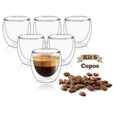 Copos De Vidro Borosilicato Duplo Nespresso 6 Unidades Cor Transparente