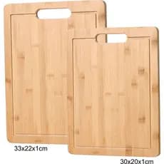 Kit 02 Tábuas De 100% bambu para Carne Legumes frutas Ecológico Bambu Com Alça Jogo