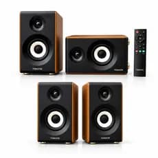 Par Caixa de Som Tomate MTS-2035 110W RMS 2.0 Bluetooth HDMI ARC Marrom