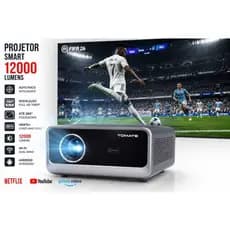 Projetor Tomate 12000 Lúmens 1080p Smart Fhd 260 Polegadas