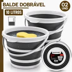 Balde Dobrável Retrátil 2/1 Unidade 10 Litros Silicone Dobrável Com Alça Lavanderia Multiuso Cozinha
