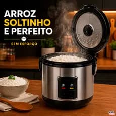 Panela de Arroz Elétrica Compacta 1L Inox com Cuba Antiaderente Removível