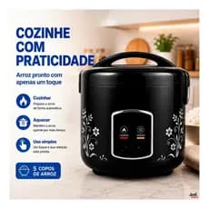 Panela De Arroz Elétrica 1L Prática Para Cozinha Com Acessórios E Bandeja Vapor