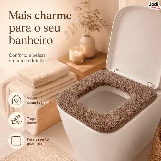 Capa Felpuda Para Assento Sanitário Quadrado Macia e Confortável