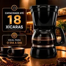 Cafeteira Elétrica 18 Xícaras Com Filtro Permanente e Jarra 600ml