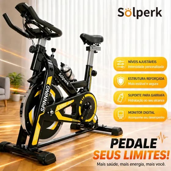 Solperk Bicicleta Spinning Profissional Ergométrica Silenciosa Bike Indoor Suporta até 120kg Para Casa