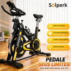 Solperk Bicicleta Spinning Profissional Ergométrica Silenciosa Bike Indoor Suporta até 120kg Para Casa