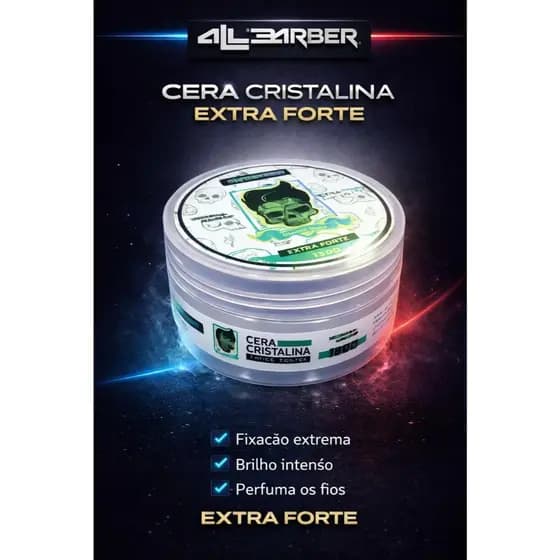 Cera Fixadora Cristalina Extra Forte 150g AllBarber