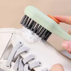Escova Limpa Sapato Tenis Boné Roupa Com Dispenser Reservatório Sabão Portatil