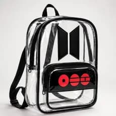 Mochila Transparente BTS Premium Praticidade e Qualidade para Fãs de K-Pop perfeita para escola,show