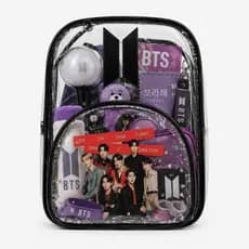 Mochila BTS incrível estilo Kpop Transparente Escolar Feminina Grande Army Ideal para show e passeio