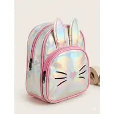 Mochila Infantil Coelhinho Fofinha com Glitter Presente Creche Passeio Menina Linda