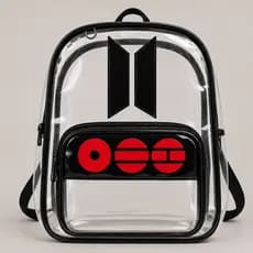 Mochila Transparente BTS Premium PVC Impermeável | Ideal para Shows, Estádio, Faculdade e Passeios