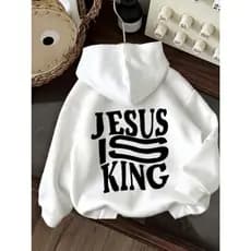 Moletom Canguru Jesus Is King Com Capuz Bolso Plus Size Do P ao G5 Envio Imediato Casaco  Flanelado Unissex Inverno