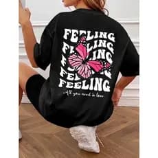 Camiseta Feminina 100% Algodão Streetwear Blusa Treino Academia Dia a Dia Confortável T-shirt Envio Imediato