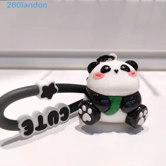 LANDON Panda Bonecas Pingente , Ornamento Bonito Chaveiro , Acessórios Acrílicos Dos Desenhos Animados Carro Meninas