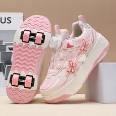Patins de quatro rodas para meninos e meninas, patins para adultos, patins femininos, patins retráteis de quatro rodas.