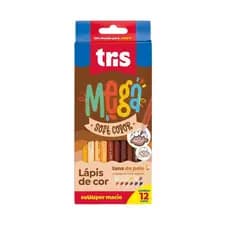 Lápis de Cor Tris Mega Soft Tons de Pele 12 Cores