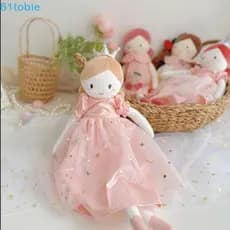 Boneca de Pelúcia Princesa TOBIE, 35/38cm, com Sapatos de Balé, Brinquedo Macio para Meninas, Coroa Fofa, Decoração de C