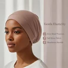 Chapéu De Lenço ADAMES , Base De Fita Muçulmana Elástica Ajustável , Turbante Islâmico De Cor Sólida Underscarf
