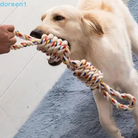 DOREEN Brinquedo De Corda De Algodão Para Cães , Brinquedos Interativos Mordida De Cachorro , Resistente Ao Desgaste , C