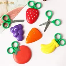 PRESTON 4 Peças Mini Tesoura Segura , De Frutas De Desenho Animado De Uva Banana , Adesivo De Geladeira Bolso