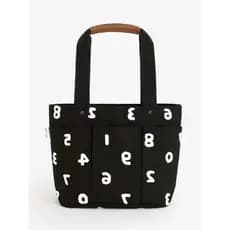 Bolsa de lona preta com estampa digital completa em estilo japonês, bolsa de mão e bolsa de ombro, bolsa de armazenament
