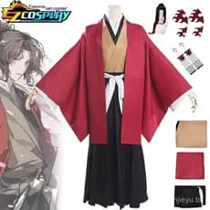 Anime Demon Slayer Cosplay Kimetsu no Yaiba Roupas Completas Tsugikuni Yoriichi Kokushibou Michikatsu Peruca De Fantasia