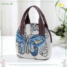 Bolsa OOSTAR Top Handle Handbag , Impressão Dacron Retro Tote HandBags , Bolsas Estilo Étnico De Grande Capacidade