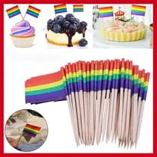 Bandeira do arco-íris do orgulho, 50/100 peças, arco-íris, bandeiras de palito LGBT, gay, cupcake, bandeira, festa, coqu