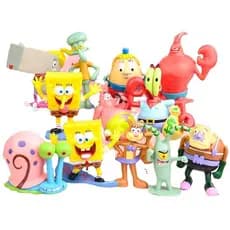 Kit Completo de Bonecos Miniaturas Coloridos do Bob Esponja para Decoração de Bolos - Brinquedos e Presentes para Crianç