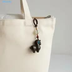 LEOTA Pingente De Bolsa , Chaveiro De Cavalo De Sândalo Do Zodíaco , Cordão De Corda Artesanal De Desenho Animado Criati