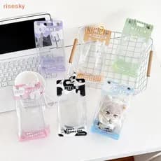 [risesky] Caixa De Armazenamento Transparente De Desenho Animado , PVC Kawaii , Brinquedo Ao Ar Livre , Boneca , Bolsa D