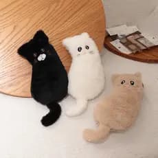 Estojo de Lápis de Gato de Pelúcia, Bolsa de Armazenamento de Maquiagem, Caixa de Material Escolar para Estudantes do En