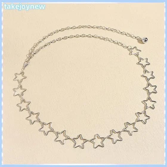 [takejoynewBR] Cinto De Corrente De Metal Estrela Para Mulheres Y2K Lindo Acessório De Vestido Estilo Japonês Tbr