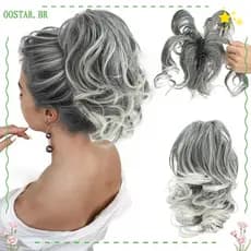 Pedaço De Cabelo Bagunçado OOSTAR , Peruca Leve Com Prendedor , Postiços De Aparência Natural ZDFD