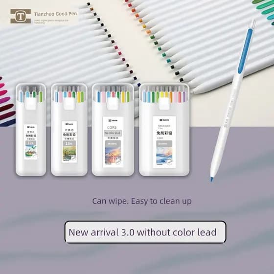 🔥 Lápis de Cor 🔥 Volta às Aulas VENDA QUENTE Material Escolar Novo Tianzhuo 3.0 Conjunto De Chumbo Colorido Sem Corte