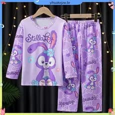 Pijama infantil Conjunto de roupa de casa masculina Pijama de desenho animado Calças de manga comprida Pijama [D925] Pri
