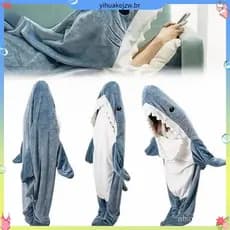 Tubarão Dormindo Bag Pijamas Festa Flanela Loungewear Uma Peça Manga Fofa QVS832 6H8B HS0F S