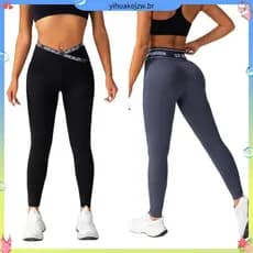 Mulheres E # 39 ; s Leggings Polidas Massam Fitn ess Preto
