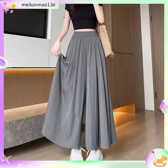 Dopamina Yamamoto Culottes verão novo estilo solto cintura alta mais magro olhar Plus Size roupas femininas mm Casual t