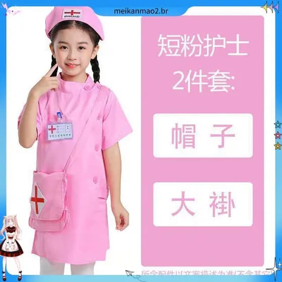 Pequeno Luba crianças médico enfermeira casaco branco Role-Playing traje pequeno médico experimento científico traje de