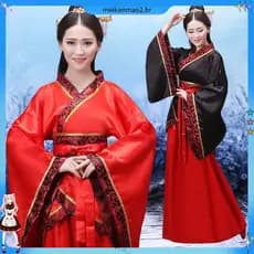 Traje antigo feminino Tang traje Hanfu Regular duplo envolto curva desempenho traje foto estilo fada saia adulto cerimôn